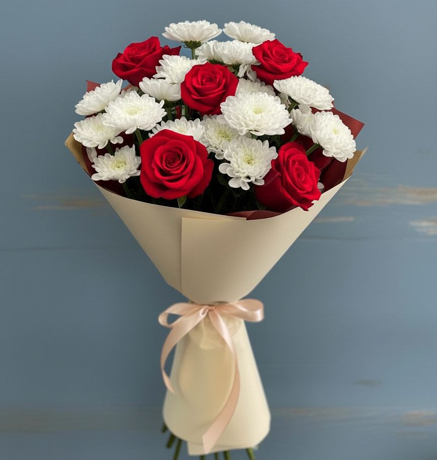 Букет цветов из: Розы и Хризантемы в Константиновский