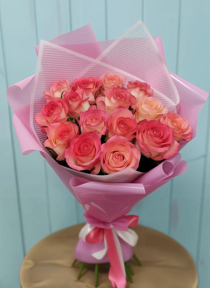 Букет 15 Розовых роз Равель в Константиновский