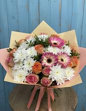 Букет цветов из:  Розы, Герберы и Хризантемы #REPLACE_PRED# Константиновский