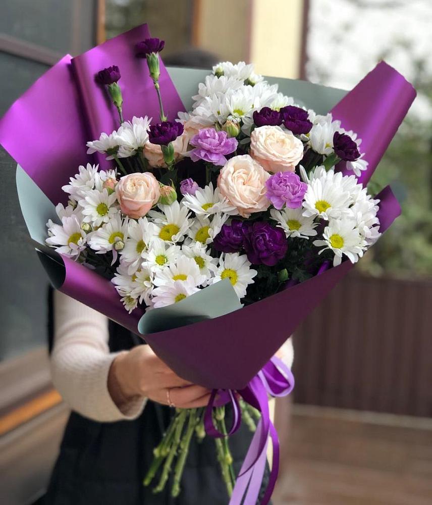 Букет цветов из: Хризантемы, Гвоздики и Розы в Константиновский