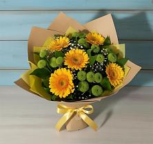 Букет цветов из:  Герберы и Хризантемы в Константиновский