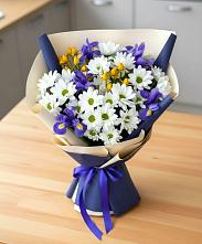 Букет цветов из:  Розы, Ирисы и Хризантемы #REPLACE_PRED# Константиновский