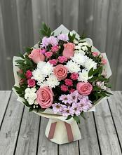 Букет цветов из:  Альстромерии, Гвоздики, Розы и Хризантемы в Константиновский