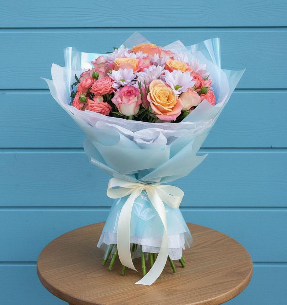 Букет цветов из: Хризантемы и Розы в Константиновский