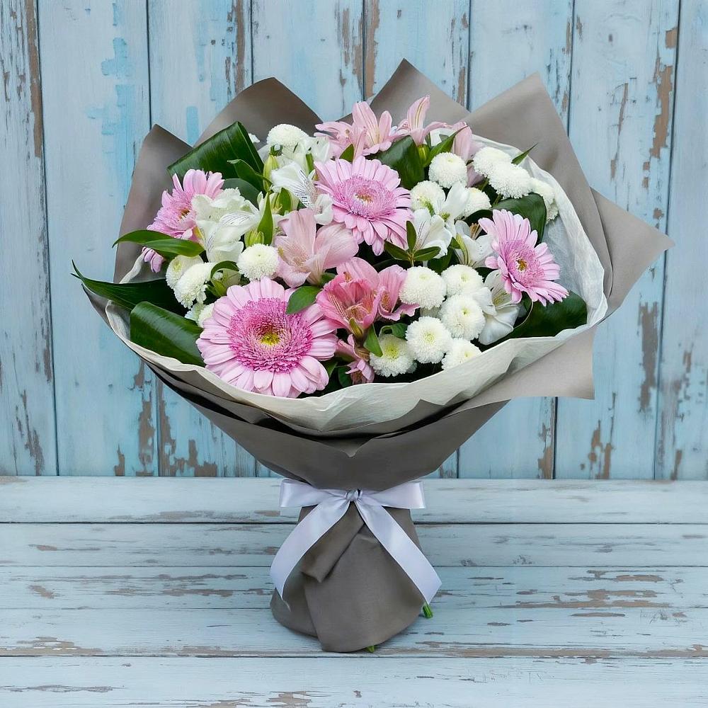 Букет цветов из: Герберы, Альстромерии и Хризантемы в Константиновский
