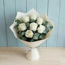 Букет Белые розы в Эвкалипте в Константиновский