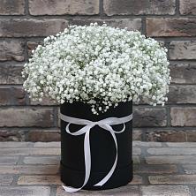 Цветочная композиция из Гипсофила в шляпной коробке в Константиновский