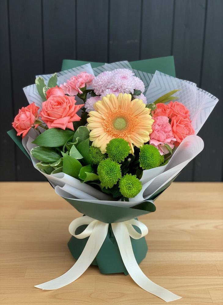 Букет цветов из: Гвоздики, Розы, Герберы и Хризантемы в Константиновский